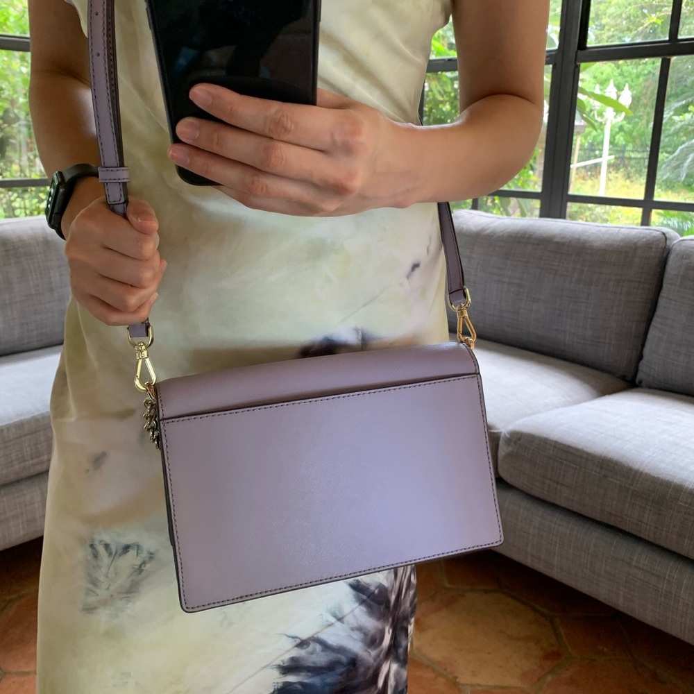 KATE SPADE CAMERON CHAIN LAVENDER CROSSBODY CLUTCH - Picture 14 of 15
